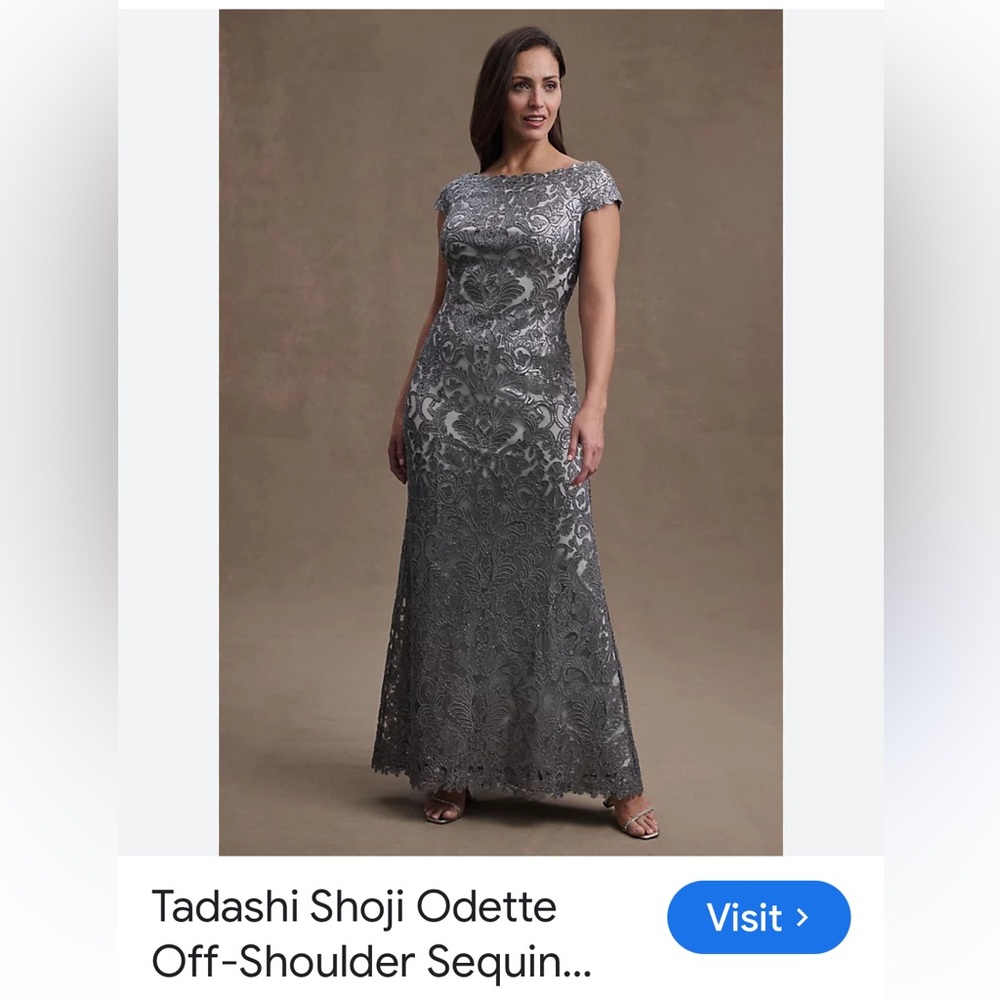 Tadashi Shoji Dusty Blue Cocktail Dress